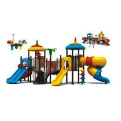 Kids Amusement Playground Outdoor With 3 Slides/Big Tunnel/Swing