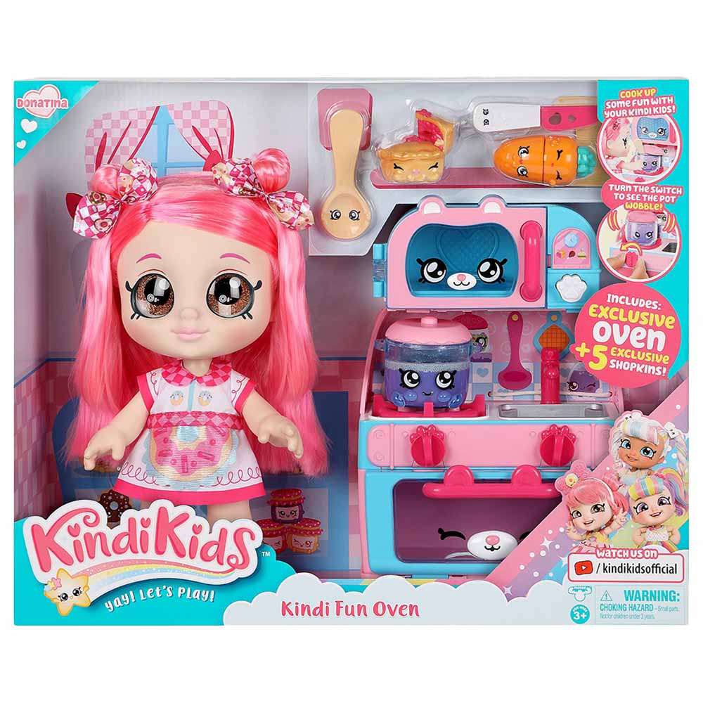 Includes 5 Shopkins **DEALS** KindiKids Fun Oven Set Doll with Play Set