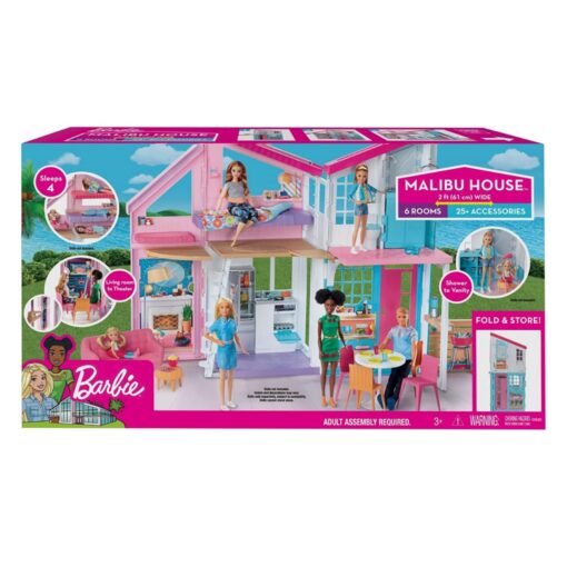 Barbie Malibu House 2-Story Dollhouse 25+ Pieces - FXG57