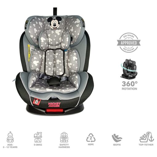 Disney Mickey Mouse Baby/Kids 4-in-1 Car Seat 360° Rotation - 4 Position Recline - ISOFIX
