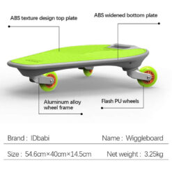 Idbabi Wiggleboard Skateboard w/ Led Wheels - GM-T1101-Green