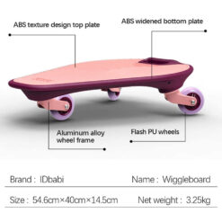 Idbabi Wiggleboard Skateboard w/ Led Wheels - GM-T1101-Pink