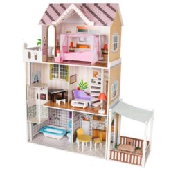 Kids Wooden Doll House Montessori Pretend Play Set - W06A412