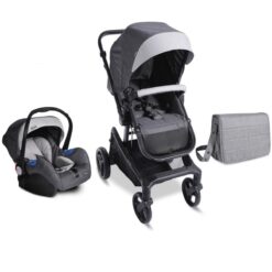 BURBAY – Luxury 3 In 1 Baby Stroller Baby Carry Coat And Baby Bag – BUR-518-GRAY/BLACK