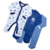 Baby Rompar Clothes - Long Sleeve Sleepsuit Set - Pack of 3 - TA143H-Blue