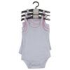 Baby Clothes - Sleeveless Pink Trim Bodysuits 3pcs - LQB019-White