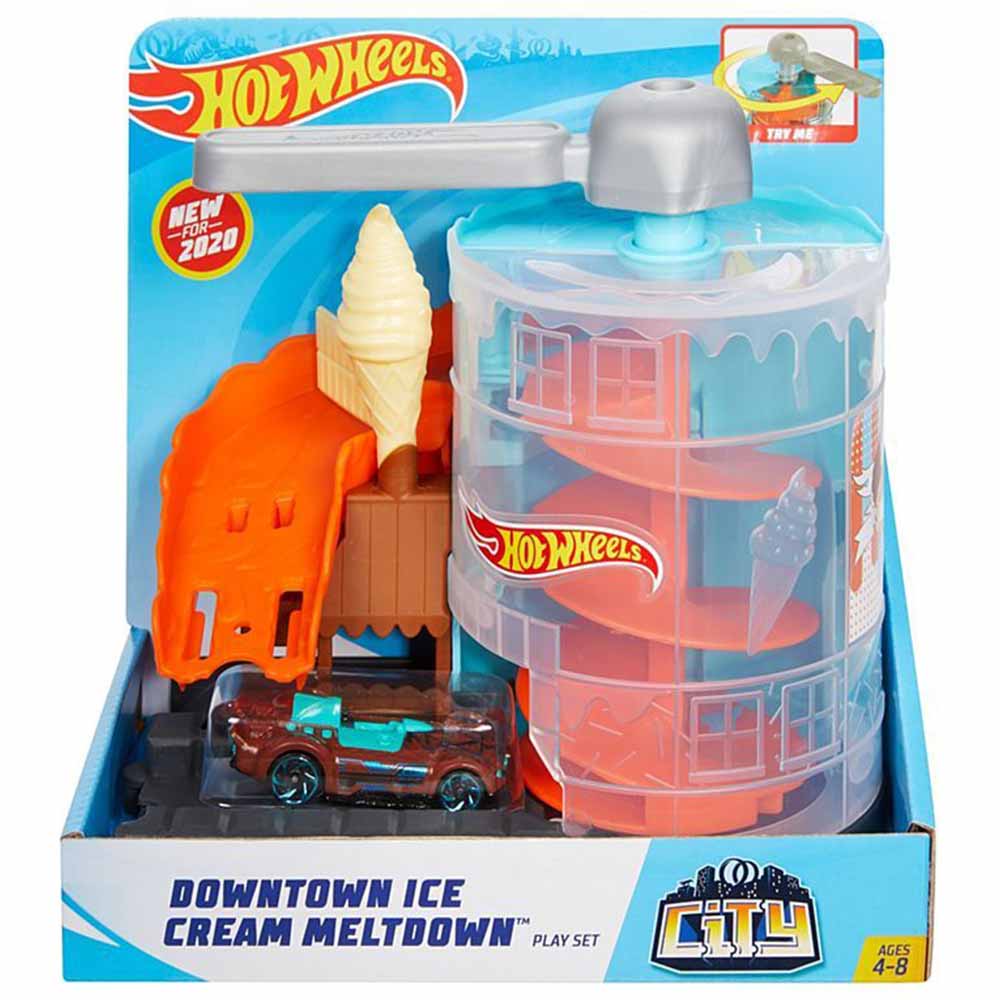 Hot Wheels - City Downtown Ice Cream Meltdown Play Set - GJK74 - Toys 4You  Store