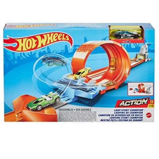 Hot Wheels - Drift Loop Stunt Champion Track Set For Kids 4 Years Old & Older - GTV13