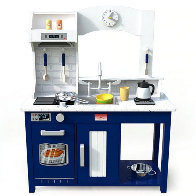 Wooden Kitchen Set with Accessories - Blue & White - W10C462