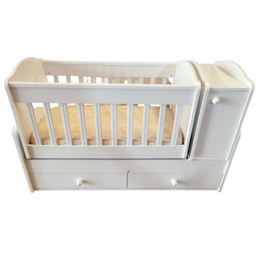Newborn Wooden Baby Bed - With 2 Drawer And Changing Table - 413-1