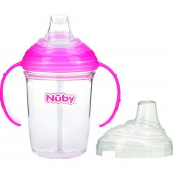Nuby - Twin Handle Soft Spout Cup Made W/ Tritan 240ml - NV041014-Pink