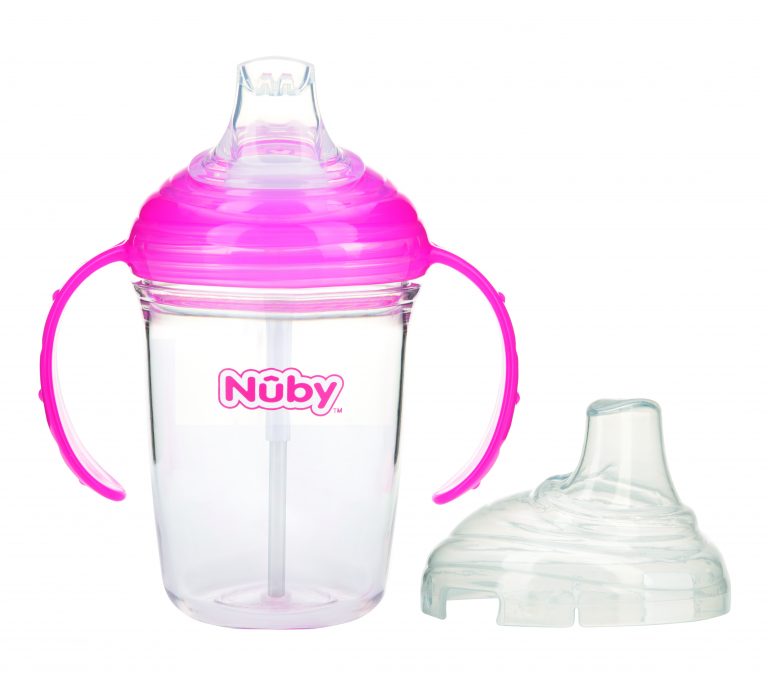 Nuby - Twin Handle Soft Spout Cup Made W/ Tritan 240ml - NV041014-Pink
