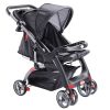 Baby Plus Grey & Black Stroller Cum Pram Grey & Black - BP4958