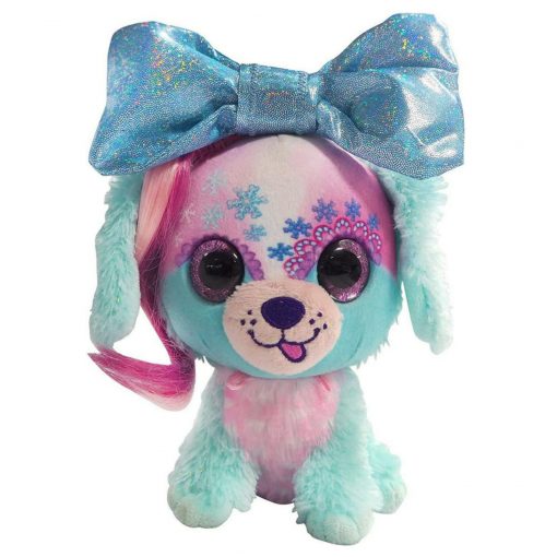 Little Bow Pets -Stuffed Animals Soft Fluffy Plush Pink And Blue Puppy - WE-4852