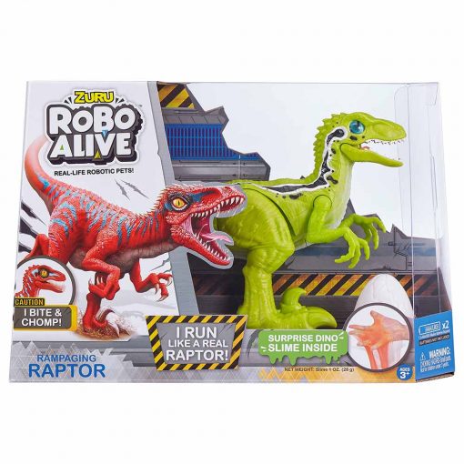 ROBO ALIVE - Robotic Series 1 Raptor 6pc - Green - 25289-ET