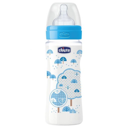 Chicco - Silicone Well-Being Bottle 330ml - Blue