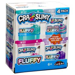 Cra-Z-Art - Cra-Z-Slimy Fluffy Sime w/ Glitter & Bead - Pack of 4