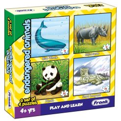 Frank - Endangered Animals Pack of 4 Puzzles - 72pcs