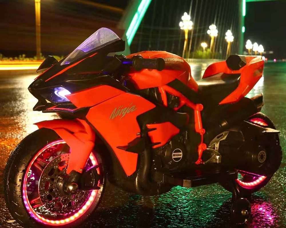 Red Electric Ride On Motorcycle for Kids Realistic Design with LED Wheels and Super Power Features