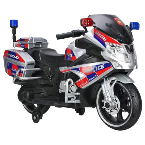 Lovely Baby - Kids Electric Motorcycle Ride On Police Bike Silver