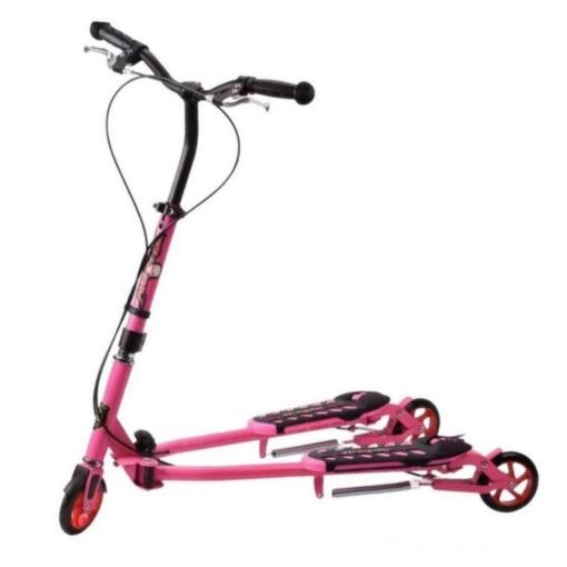 Frog Style Brake Foldable Scooter - Pink