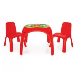 Pilsan - Kids King Study Table With Two Chairs Red & Blue - 03-422
