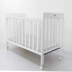 F101 – Convertable Baby Wooden Bed With Mattress – White