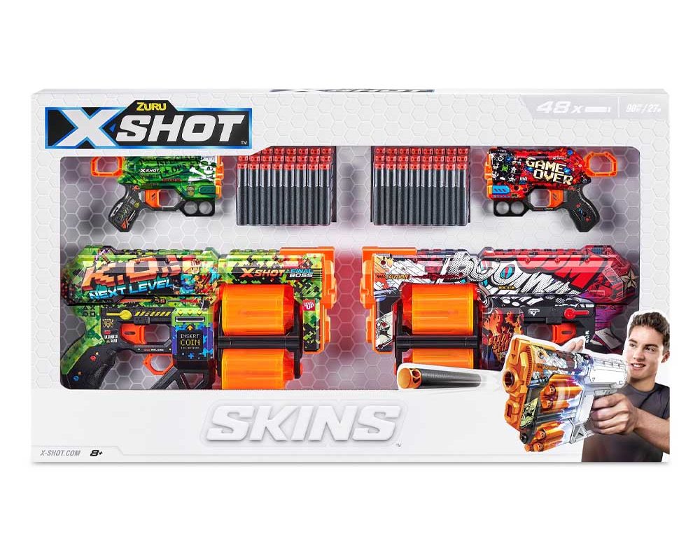 XShot Skins Double Dread Double Menace Dart Blaster Combo Pack