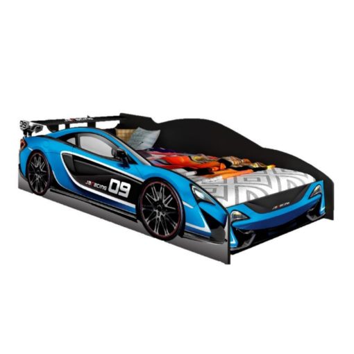 Toddler Sporty Race Car Bed - Blue