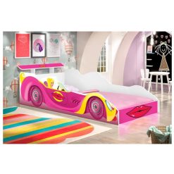Wooden Toddler Car Bed 120x60 - Pink