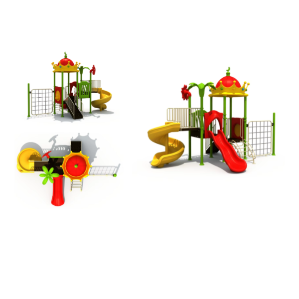 Outdoor Kids Playground Play Center With 2 Slides