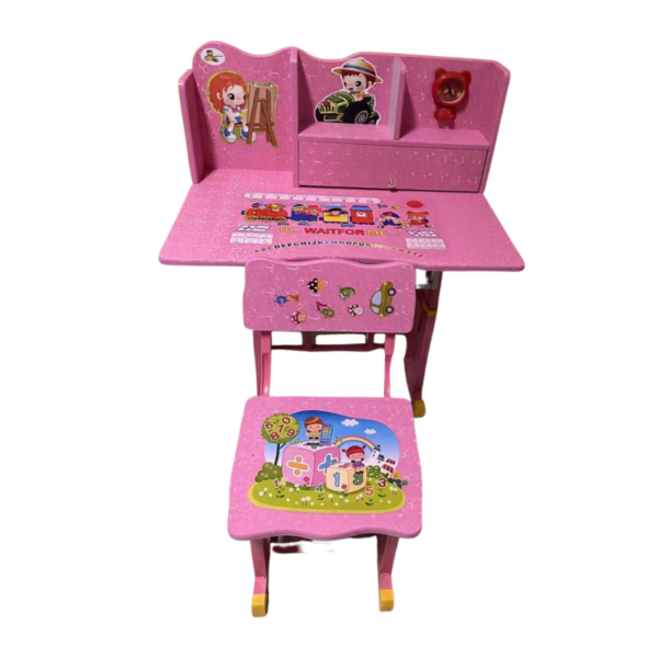 Wooden Study Table With Chair Set For Kids