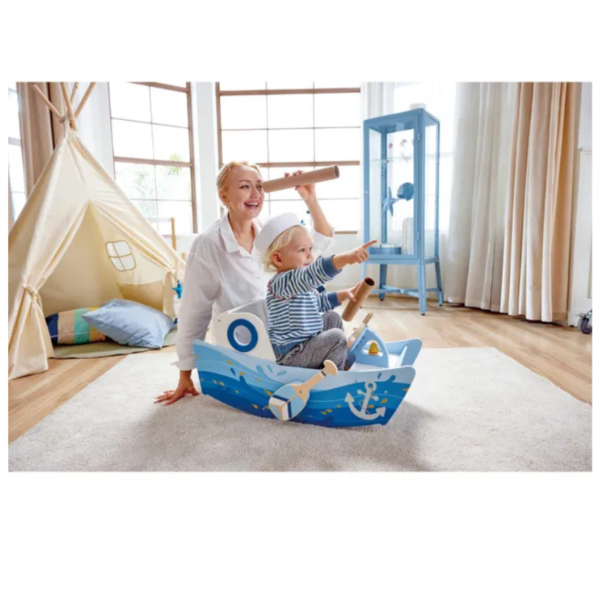 Hape - Captain's Rocking Boat Ride-On Toy - Image 5