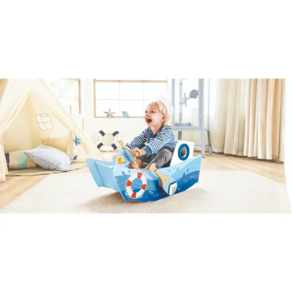 Hape - Captain's Rocking Boat Ride-On Toy - Image 3