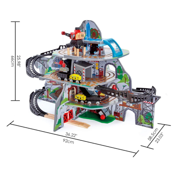 Hape - Wooden Mighty Mountain Mine Railway Train Set - Image 3