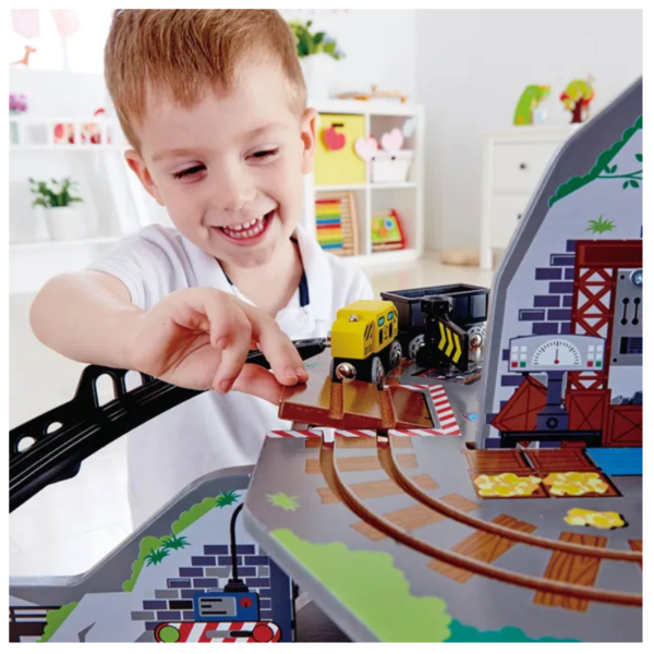 Hape - Wooden Mighty Mountain Mine Railway Train Set - Image 5