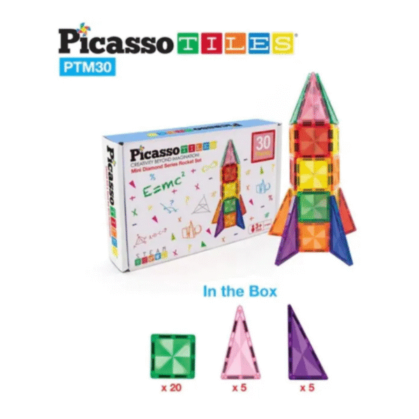 Picasso Tiles - Magnetic Mini Diamond Rocket - Image 5