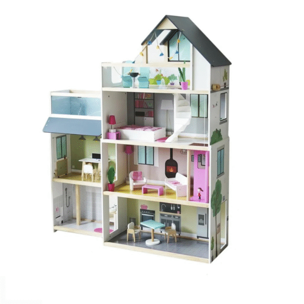 Kids Wooden Doll House Playset