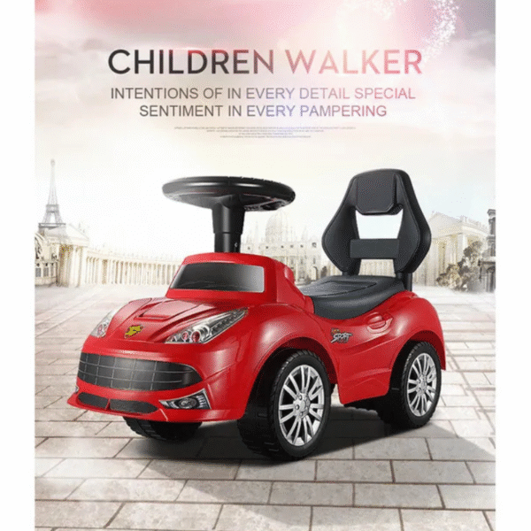 Kids Musical Push Ride On Car For Toddlers - Red - Image 2