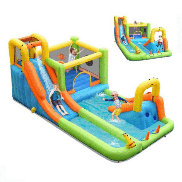Inflatable Water Slide and Bounce House Combo with Splash Pool