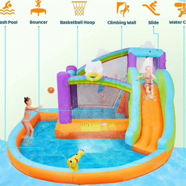 Inflatable Water Slide Park with Splash Pool & Sprayers - Image 2