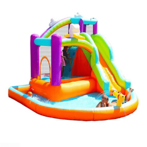 Inflatable Water Slide Park with Splash Pool & Sprayers