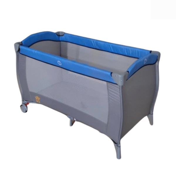Portable Baby Playpen – Foldable Travel Cot (Blue/Grey)