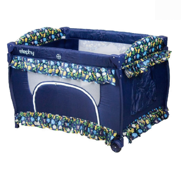 Elephy Premium Baby Playpen – Jungle Print (Navy Blue)