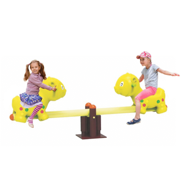 Kids Amusement Park Twin Pups Seesaw Rocker – Yellow