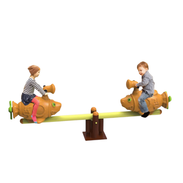 Kids Amusement Park Twin Fish Seesaw Rocker - Image 2