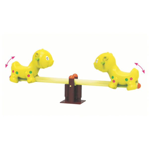 Kids Amusement Park Twin Pups Seesaw Rocker – Yellow - Image 2