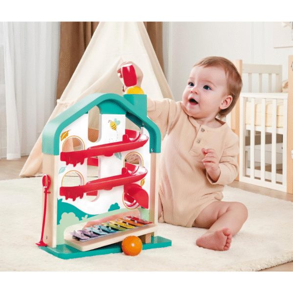 Hape - Wooden Melody Mansion Ball Run - Image 4