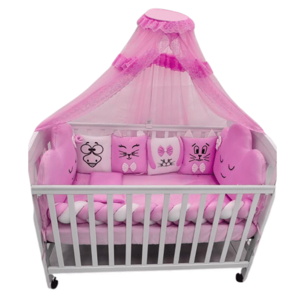 Baby Head Bumper Set – Pink Color With Pillow