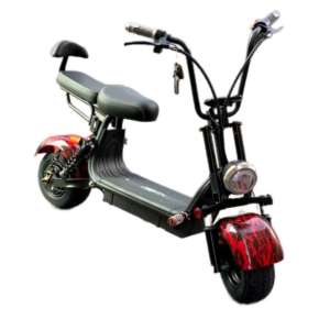 60V Electric Chopper Scooter for Adults – Red Flame Fat Tire Cruiser with Seat - Image 2